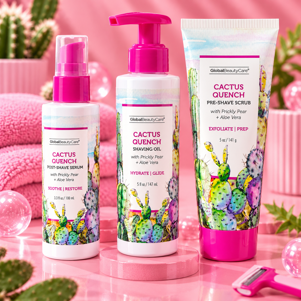 Global Beauty Care Cactus Quench set de tres productos