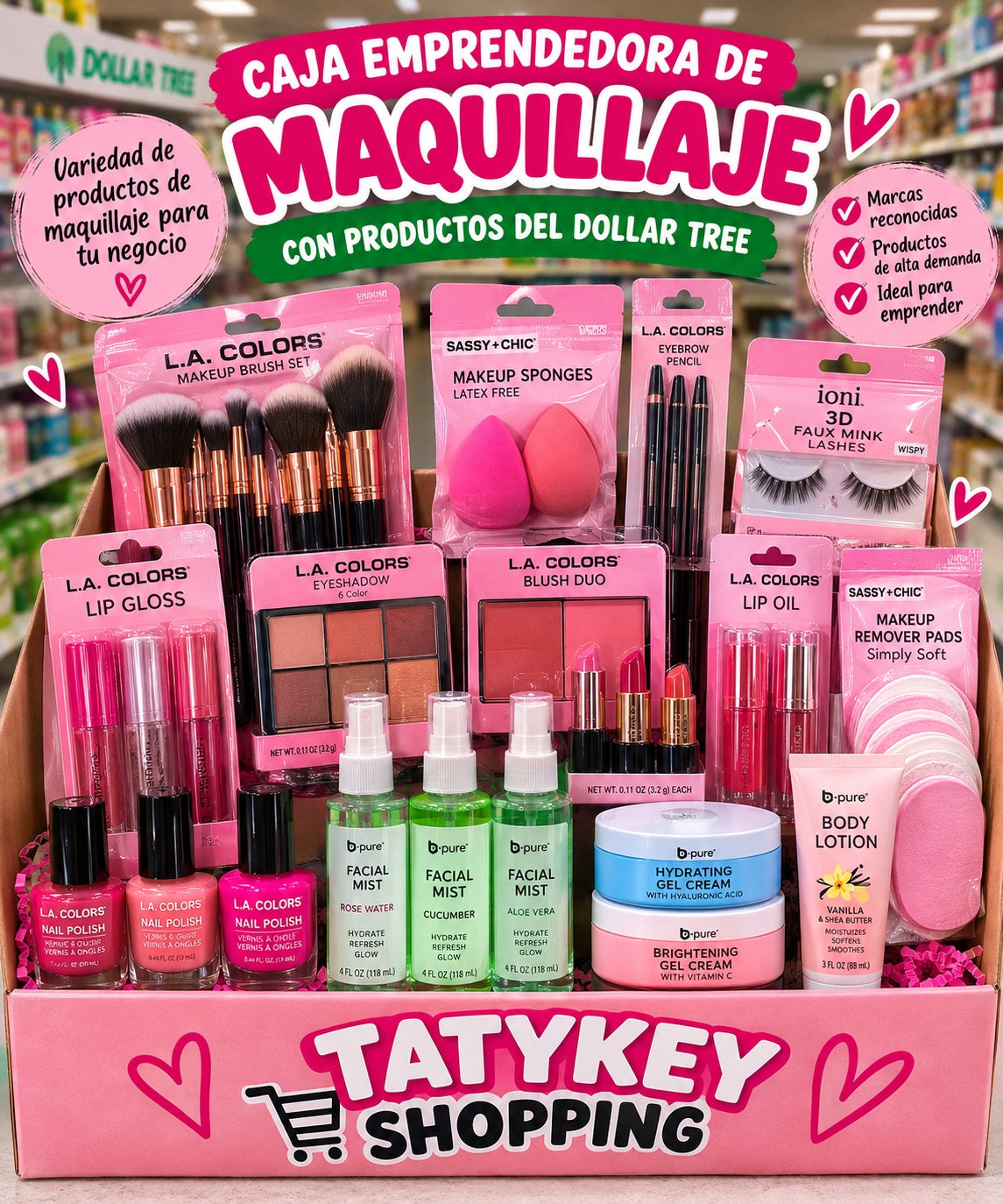 Imagen ilustrativa de una caja emprendedora de maquillaje Tatykey Shopping