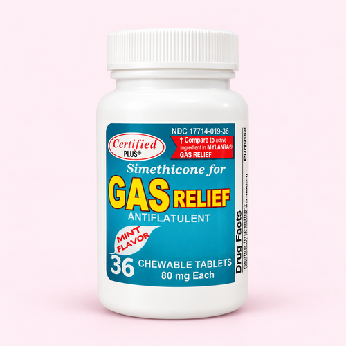 Gas Relief Certified Plus 80 mg — 36 tabletas masticables