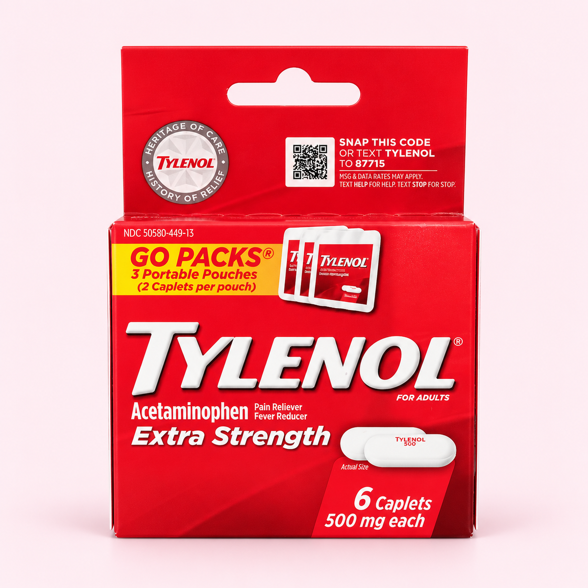 Tylenol Extra Strength 500 mg — 6 comprimidos