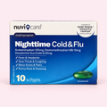 Nighttime Cold & Flu Nuvicare — 10 cápsulas blandas