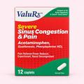 Severe Sinus Congestion & Pain ValuRx — 12 comprimidos