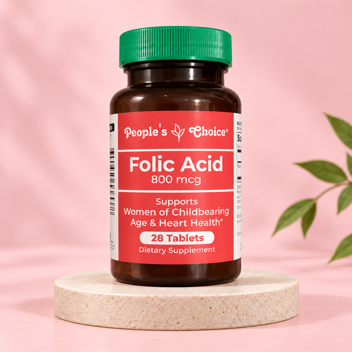 Ácido fólico People’s Choice 800 mcg — 28 tabletas